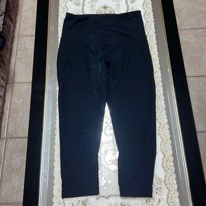 Zella black cropped leggings with mesh inserts